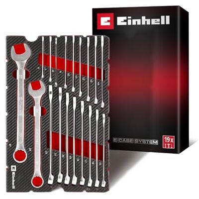 Einhell Original Pad Combination Wrench Set 19 pcs (12-Point Profile, Chrome Vanadium Steel, Satin Finish, 6–27 mm, EVA Insert, E-Case System) Einhell Original Pad Combination Wrench Set 19 pcs (12-Point Profile, Chrome Vanadium Steel, Satin Finish, 6–27 mm, EVA Insert, E-Case System)
