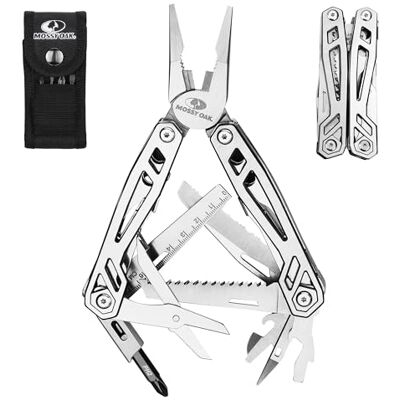 Mossy Oak 22-in-1 Pocket Multi Tool Pliers, Metallic Camping Multi Tool, Stainless Steel, Mutltifunctional Pliers, Wire Cutter, Bottle Opener & Screwdriver, Outdoor Use Mossy Oak 22-in-1 Pocket Multi Tool Pliers, Metallic Camping Multi Tool, Stainless Steel, Mutltifunctional Pliers, Wire Cutter, Bottle Opener & Screwdriver, Outdoor Use