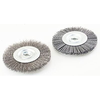 Amtech V5050 2 Piece Replacement Brush Set for Rotary Cleaning Tool, Steel Wire & Nylon, Non-Marking, 100mm Diameter Amtech V5050 2 Piece Replacement Brush Set for Rotary Cleaning Tool, Steel Wire & Nylon, Non-Marking, 100mm Diameter