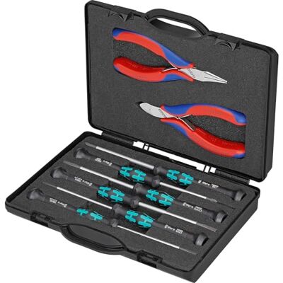 KNIPEX Case for Electronics Pliers with Tools for Work on Electronic Components 8 Parts 215 mm, 00 20 18 KNIPEX Case for Electronics Pliers with Tools for Work on Electronic Components 8 Parts 215 mm, 00 20 18