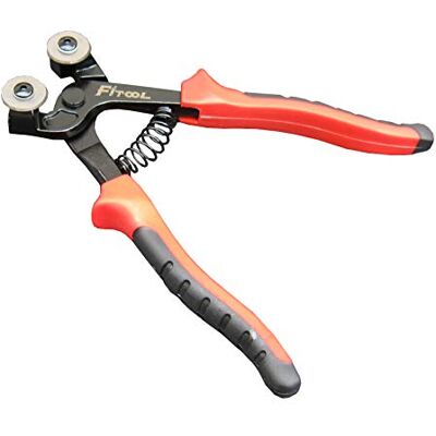 FITOOL Wheeled Glass Tile Nippers, Stained Glass Mosaic Backsplash DIY Tile Working Tool, with Two Tungsten-Carbide Scoring Wheels 7/8-Inch, Ceramic Tile Cutting Shapping Plier, Tile & Mosaic Nippers FITOOL Wheeled Glass Tile Nippers, Stained Glass Mosaic Backsplash DIY Tile Working Tool, with Two Tungsten-Carbide Scoring Wheels 7/8-Inch, Ceramic Tile Cutting Shapping Plier, Tile & Mosaic Nippers