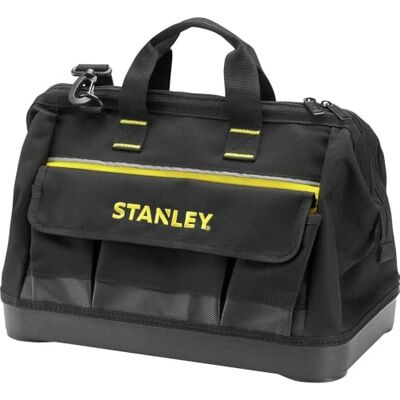Stanley 600 Denier Open Mouth Tote Tool Bag, Multi-Pocket Storage Organiser for Tools and Small Parts, 16 inch, 1-96-183 Stanley 600 Denier Open Mouth Tote Tool Bag, Multi-Pocket Storage Organiser for Tools and Small Parts, 16 inch, 1-96-183
