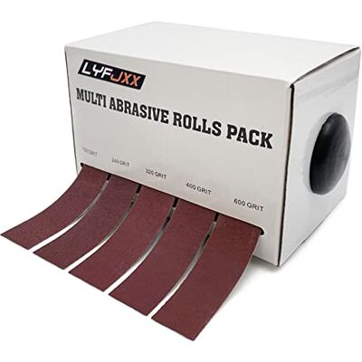 LYFJXX Abrasive Paper 5pc Sandpaper Variety Pack with Dispenser Drawable Emery Cloth Roll Metal Glass Carpentry Sanding Paper (5 roll)… LYFJXX Abrasive Paper 5pc Sandpaper Variety Pack with Dispenser Drawable Emery Cloth Roll Metal Glass Carpentry Sanding Paper (5 roll)…