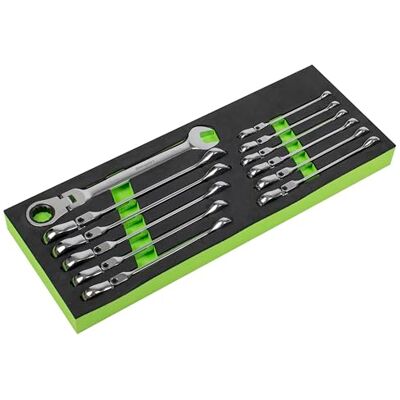Sealey Siegen S0635 12pc Flexible Head Ratchet Spanner Set - Metric Sealey Siegen S0635 12pc Flexible Head Ratchet Spanner Set - Metric