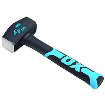 OX Tools OX Club Hammer Sledgehammer with Fibreglass Handle Forged and Induction Hardened Hammerhead 2.5 lb / 1.1 kg OX Tools OX Club Hammer Sledgehammer with Fibreglass Handle Forged and Induction Hardened Hammerhead 2.5 lb / 1.1 kg