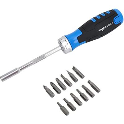 Amazon Basics Set di cacciavite magnetico a cricchetto - 12 pezzi Amazon Basics Set di cacciavite magnetico a cricchetto - 12 pezzi