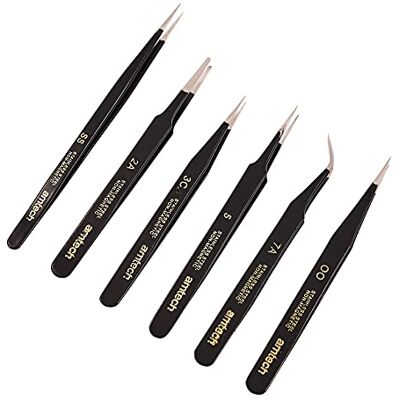 Amtech R0384 6 Piece Coated tweezer Set Amtech R0384 6 Piece Coated tweezer Set