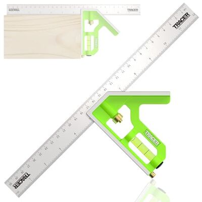 Tracer Combination Square 300mm 12 Inch – Metric & Imperial, Spirit Level, Scribe, Stainless Steel Marking Tool Tracer Combination Square 300mm 12 Inch – Metric & Imperial, Spirit Level, Scribe, Stainless Steel Marking Tool
