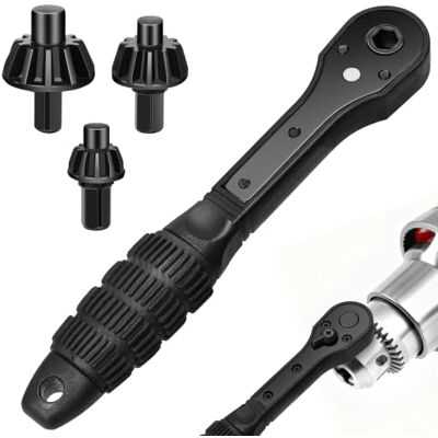 Generic 3-in-1 Quick Disassembly Three-jaw Key Wrench for Electric Drill Universal Chuck Key Replacement Tool Non Slip Handle Ratchet Drill Accessories Generic 3-in-1 Quick Disassembly Three-jaw Key Wrench for Electric Drill Universal Chuck Key Replacement Tool Non Slip Handle Ratchet Drill Accessories