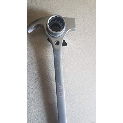 BBI LTD 19/21mm Scaffold Ratchet Podger Spanner 4-in-1 Hammer & Pry Bar Heavy Duty BBI LTD 19/21mm Scaffold Ratchet Podger Spanner 4-in-1 Hammer & Pry Bar Heavy Duty