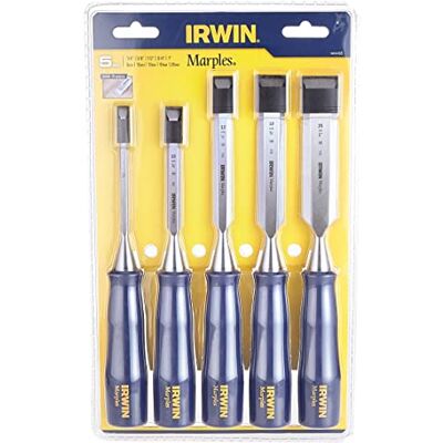 IRWIN Marples M444 Blue Chip Bevel Edge Chisel Set of 5, M444/S5 IRWIN Marples M444 Blue Chip Bevel Edge Chisel Set of 5, M444/S5