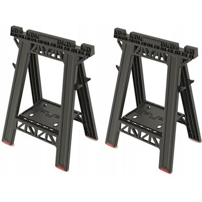 B2C Folding Saw Horse Trestle Twin Pack Heavy Duty PRO Stand, 350kg Capacity, Portable Workbench for Woodworking, Garage, and Construction B2C Folding Saw Horse Trestle Twin Pack Heavy Duty PRO Stand, 350kg Capacity, Portable Workbench for Woodworking, Garage, and Construction