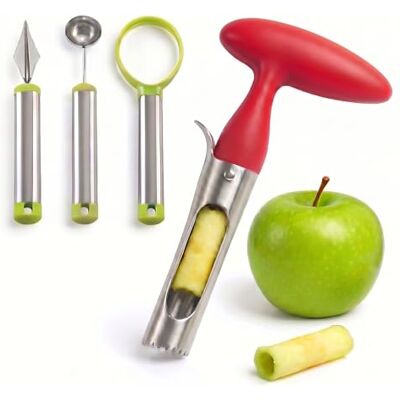 Flhlxzm 4 Pcs Apple Corer, Stainless Ergonomic Handle Multi-Tool Remover Set, Steel Fruit Core Extractor, for Apples Pears Easy Clean Kitchen Gadget Flhlxzm 4 Pcs Apple Corer, Stainless Ergonomic Handle Multi-Tool Remover Set, Steel Fruit Core Extractor, for Apples Pears Easy Clean Kitchen Gadget