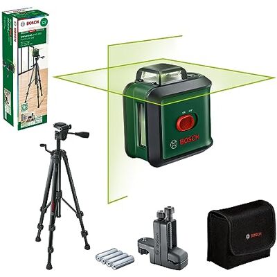 Bosch Cross line Laser UniversalLevel 360 with Premium Tripod + Universal clamp MM 3 (Vertical + Horizontal Laser Lines incl. 360° for Alignment Throughout the Entire Room, in Cardboard Box) Bosch Cross line Laser UniversalLevel 360 with Premium Tripod + Universal clamp MM 3 (Vertical + Horizontal Laser Lines incl. 360° for Alignment Throughout the Entire Room, in Cardboard Box)