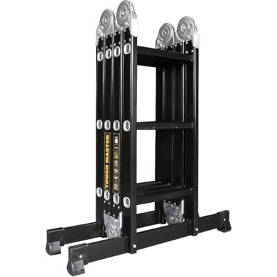 TOUGH MASTER Multi-Purpose Aluminium Ladder EN131 Certified Folding Extension Ladder with Platform, Professional Combination Ladder for Stairs, Decorating, Loft & Garden Use TOUGH MASTER Multi-Purpose Aluminium Ladder EN131 Certified Folding Extension Ladder with Platform, Professional Combination Ladder for Stairs, Decorating, Loft & Garden Use