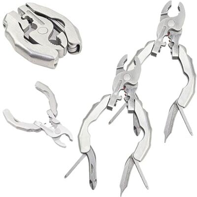 GUUZETU 9-in-1 Keychain Multitool Pliers, Compact Pocket Tool, Stainless Steel Mini Folding Gear, Screwdrivers, Wire Cutter, Stripper, Crimper, Bottle Opener, Camping Hiking Repair (2pcs) GUUZETU 9-in-1 Keychain Multitool Pliers, Compact Pocket Tool, Stainless Steel Mini Folding Gear, Screwdrivers, Wire Cutter, Stripper, Crimper, Bottle Opener, Camping Hiking Repair (2pcs)