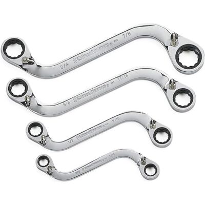 GEARWRENCH 85399 Reversible S-Shape Double Box Ratcheting Wrench Set 12 Pt., SAE, 4 Pc. GEARWRENCH 85399 Reversible S-Shape Double Box Ratcheting Wrench Set 12 Pt., SAE, 4 Pc.