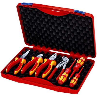 KNIPEX Tool Box Red Electric Set 2 7 Parts 275 mm, 00 21 15 KNIPEX Tool Box Red Electric Set 2 7 Parts 275 mm, 00 21 15