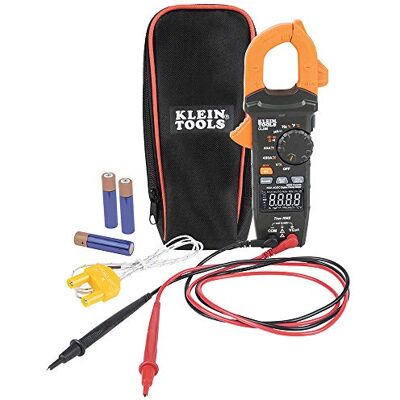 KLEIN TOOLS Digital Clamp Meter, Auto Ranging 400 AMP Measures Electronic AC/DC Voltage AC/DC Current Resistance and TRMS, CL390 KLEIN TOOLS Digital Clamp Meter, Auto Ranging 400 AMP Measures Electronic AC/DC Voltage AC/DC Current Resistance and TRMS, CL390