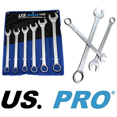US PRO 6 Piece Super Jumbo Combination Spanner Set Wrench 33-50mm B1866 US PRO 6 Piece Super Jumbo Combination Spanner Set Wrench 33-50mm B1866