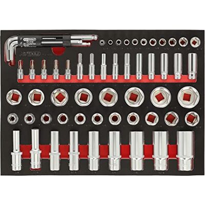 KS TOOLS 712.1010 Socket Set - 62 Pieces for Workbenches KS TOOLS 712.1010 Socket Set - 62 Pieces for Workbenches