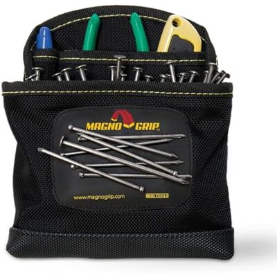 MagnoGrip 002-405 3-Pocket Magnetic Nail Pouch, Black MagnoGrip 002-405 3-Pocket Magnetic Nail Pouch, Black