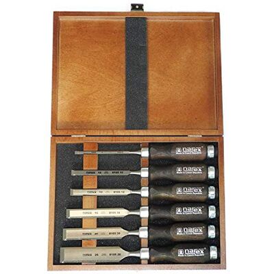 Narex Bevel Edge Chisel Set in Wooden Box, Set of 6 pcs Narex Bevel Edge Chisel Set in Wooden Box, Set of 6 pcs
