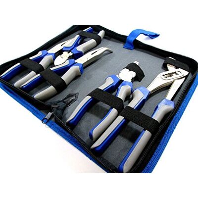 US PRO Tools 5pc Pliers Set in case Combination Long Bent Nose Side Cutters Water Pump 1821 US PRO Tools 5pc Pliers Set in case Combination Long Bent Nose Side Cutters Water Pump 1821