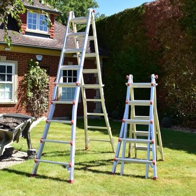 BPS Access Solutions BPS® Telescopic Multi Purpose Ladders Aluminium Ladder Step Stair Ladder 150kg Weight Rating EN131 Certified Size: 5.30m BPS Access Solutions BPS® Telescopic Multi Purpose Ladders Aluminium Ladder Step Stair Ladder 150kg Weight Rating EN131 Certified Size: 5.30m