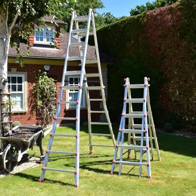 BPS Access Solutions BPS® Telescopic Multi Purpose Ladders Aluminium Ladder Step Stair Ladder 150kg Weight Rating EN131 Certified Size: 6.40m BPS Access Solutions BPS® Telescopic Multi Purpose Ladders Aluminium Ladder Step Stair Ladder 150kg Weight Rating EN131 Certified Size: 6.40m
