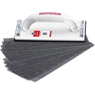 COMENSAL Hand Sander Sanding Block Drywall Hand Sander for an Even Finish Sandpaper Set Made in EU 4.1x9.0 Inch COMENSAL Hand Sander Sanding Block Drywall Hand Sander for an Even Finish Sandpaper Set Made in EU 4.1x9.0 Inch