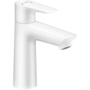 Hansgrohe Talis E Single Lever Basin Mixer 110 With Pop-Up Waste, Matt White, 71710700 Hansgrohe Talis E Single Lever Basin Mixer 110 With Pop-Up Waste, Matt White, 71710700
