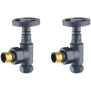 Keenware Milano Angled Industrial Style Radiator Valves: Anthracite Grey Keenware Milano Angled Industrial Style Radiator Valves: Anthracite Grey
