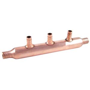 SharkBite 22784 Copper Manifold - 3 Ports, 1-Inch Trunk, 3/4-Inch, 1/2-Inch Ports SharkBite 22784 Copper Manifold - 3 Ports, 1-Inch Trunk, 3/4-Inch, 1/2-Inch Ports