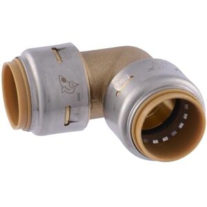 SharkBite Max 3/4 Inch 90 Degree Elbow, Push to Connect Brass Plumbing Fitting, PEX Pipe, Copper, CPVC, PE-RT, HDPE, UR256A SharkBite Max 3/4 Inch 90 Degree Elbow, Push to Connect Brass Plumbing Fitting, PEX Pipe, Copper, CPVC, PE-RT, HDPE, UR256A