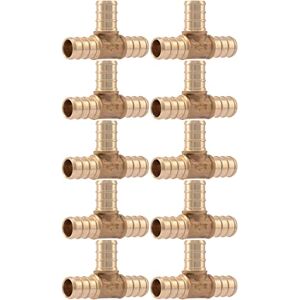 SharkBite UC362LFA10 Brass Crimp Tee, Copper, 1/2 in, 10 Pack SharkBite UC362LFA10 Brass Crimp Tee, Copper, 1/2 in, 10 Pack