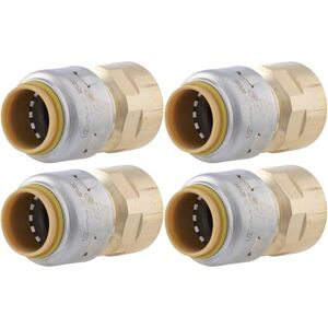 SharkBite Max 1/2 x 1/2 Inch FNPT Adapter, Pack of 4, Push to Connect Brass Plumbing Fitting, PEX Pipe, Copper, CPVC, PE-RT, HDPE, UR072A4 SharkBite Max 1/2 x 1/2 Inch FNPT Adapter, Pack of 4, Push to Connect Brass Plumbing Fitting, PEX Pipe, Copper, CPVC, PE-RT, HDPE, UR072A4