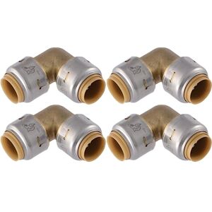 SharkBite Max 1/2 Inch 90 Degree Elbow, Pack of 4, Push to Connect Brass Plumbing Fitting, PEX Pipe, Copper, CPVC, PE-RT, HDPE, UR248A4 SharkBite Max 1/2 Inch 90 Degree Elbow, Pack of 4, Push to Connect Brass Plumbing Fitting, PEX Pipe, Copper, CPVC, PE-RT, HDPE, UR248A4