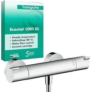 Hansgrohe Ecostat 1001 CL shower thermostat exposed , shower tap with safety stop at 40 °C, thermostat for showers, mixer tap for 1 function, chrome, 13211000 Hansgrohe Ecostat 1001 CL shower thermostat exposed , shower tap with safety stop at 40 °C, thermostat for showers, mixer tap for 1 function, chrome, 13211000
