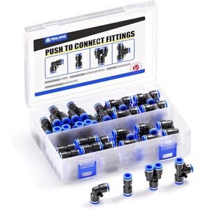 TAILONZ PNEUMATIC 1/4 Inch od Push to Connect Fittings Pneumatic Fittings Kit 10 Spliters+10 Elbows+10 tee+10 Straight (40 pcs) TAILONZ PNEUMATIC 1/4 Inch od Push to Connect Fittings Pneumatic Fittings Kit 10 Spliters+10 Elbows+10 tee+10 Straight (40 pcs)