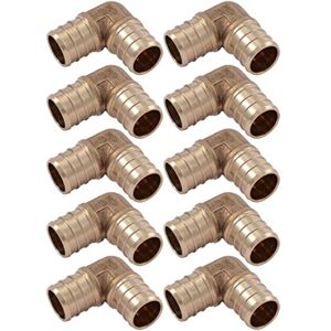 SharkBite UC256LFA10 Brass Crimp 3/4" 90 Degree Elbow PEX Barb Fitting (10-Pack), 10 Pack SharkBite UC256LFA10 Brass Crimp 3/4" 90 Degree Elbow PEX Barb Fitting (10-Pack), 10 Pack