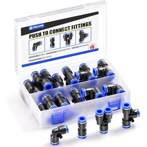TAILONZ PNEUMATIC 3/8 inch od Push to Connect Fittings Pneumatic Fittings kit 5 Spliters+5 Elbows+5 tee+5 Straight (20 pcs) TAILONZ PNEUMATIC 3/8 inch od Push to Connect Fittings Pneumatic Fittings kit 5 Spliters+5 Elbows+5 tee+5 Straight (20 pcs)