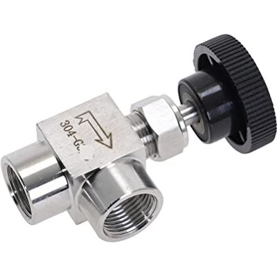 lindawang lin Stainless Steel 304 Needle Valve 1/8'' 1/4'' 1/2'' BSP Right Angle Female Thread Adjustable Control Valves For Water Gas Oil going (Specification : 1/2inch) lindawang lin Stainless Steel 304 Needle Valve 1/8'' 1/4'' 1/2'' BSP Right Angle Female Thread Adjustable Control Valves For Water Gas Oil going (Specification : 1/2inch)