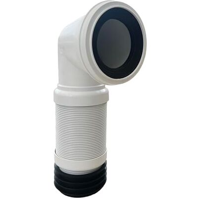 PlumbEZ 90 Degree White Flexible Waste Pipe Connector 4" (400mm-730mm), Ideal for Waste Pipe Installation, Durable and Adjustable Flexible Pipe and Pan Connector PlumbEZ 90 Degree White Flexible Waste Pipe Connector 4" (400mm-730mm), Ideal for Waste Pipe Installation, Durable and Adjustable Flexible Pipe and Pan Connector