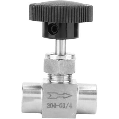 Simlug Needle Valve Stainless Steel BSPP Female Thread Straight Needle Valve for Water Gas Oil Transmission(1/4) Simlug Needle Valve Stainless Steel BSPP Female Thread Straight Needle Valve for Water Gas Oil Transmission(1/4)