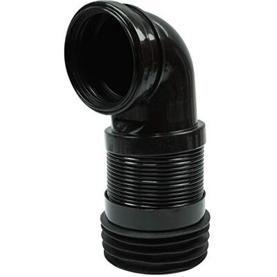 Tycner 90mm Inlet x 90-110mm Outlet Toilet Flexible Pan Connector Elbow Black Tycner 90mm Inlet x 90-110mm Outlet Toilet Flexible Pan Connector Elbow Black