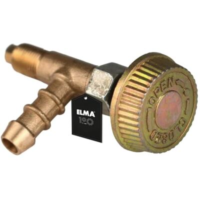 Elma Brass Needle Valve for Gas Stove 8 mm Butane and Propane Gas Gas Hose Stopcock Elma Brass Needle Valve for Gas Stove 8 mm Butane and Propane Gas Gas Hose Stopcock