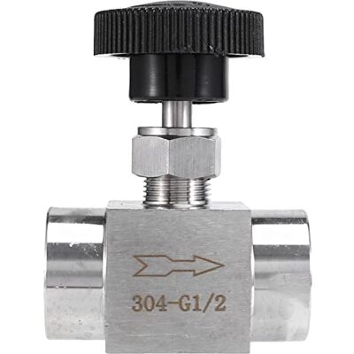 Lahdrhab 1/2 Inch Equal Female Thread 304 Stainless Steel Flow Control Shut Off Needle Valve Lahdrhab 1/2 Inch Equal Female Thread 304 Stainless Steel Flow Control Shut Off Needle Valve