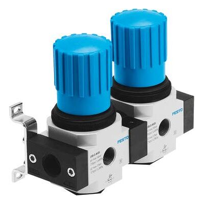 FESTO 528956 Model LRB-3/8-D-7-O-K2-MIDI Pressure Regulating Valve Manifold FESTO 528956 Model LRB-3/8-D-7-O-K2-MIDI Pressure Regulating Valve Manifold