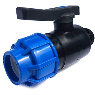 GASMIS PP Ball Valve 20 mm x 1/2 Inch PP Clamp Fitting Clamp x Male Thread with Screw Connection x Compression Fitting for PE Pipe Shut-Off Valve AG Clamp Connector Perfect Tightness PN 16 Bar GASMIS PP Ball Valve 20 mm x 1/2 Inch PP Clamp Fitting Clamp x Male Thread with Screw Connection x Compression Fitting for PE Pipe Shut-Off Valve AG Clamp Connector Perfect Tightness PN 16 Bar